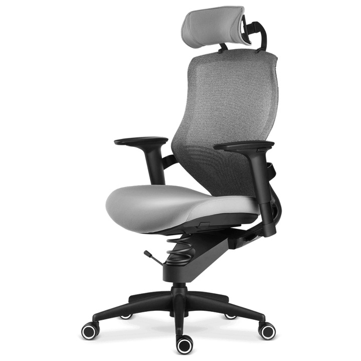 Scaun terapeutic KRONSIT, XTREME, suport avansat pentru coloana, tetiera reglabila, sezut mobil, gri deschis