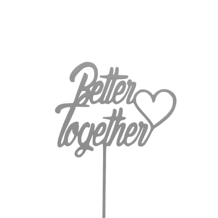 Felsődísz, "Better together", házassági évforduló, kapcsolat 18,5 x 13 cm ezüst