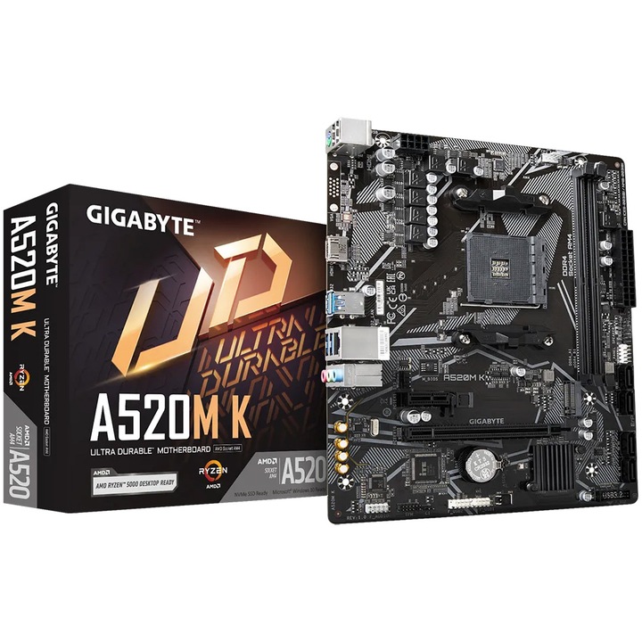 Дънна платка Gigabyte A520M K, Socket AM4
