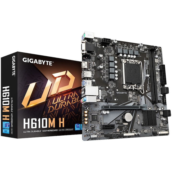 Placa de baza GIGABYTE H610M H DDR5, LGA1700, mATX, Negru