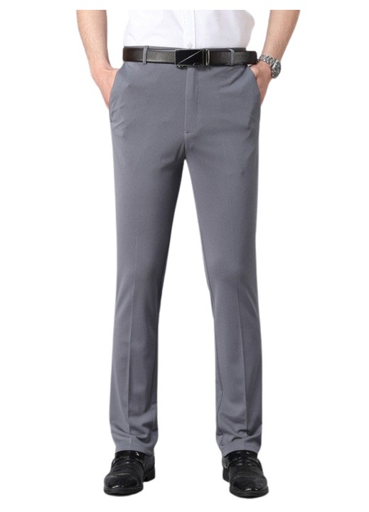 Pantaloni de costum pentru barbati, Chicbel, Poliester, Gri, Gri