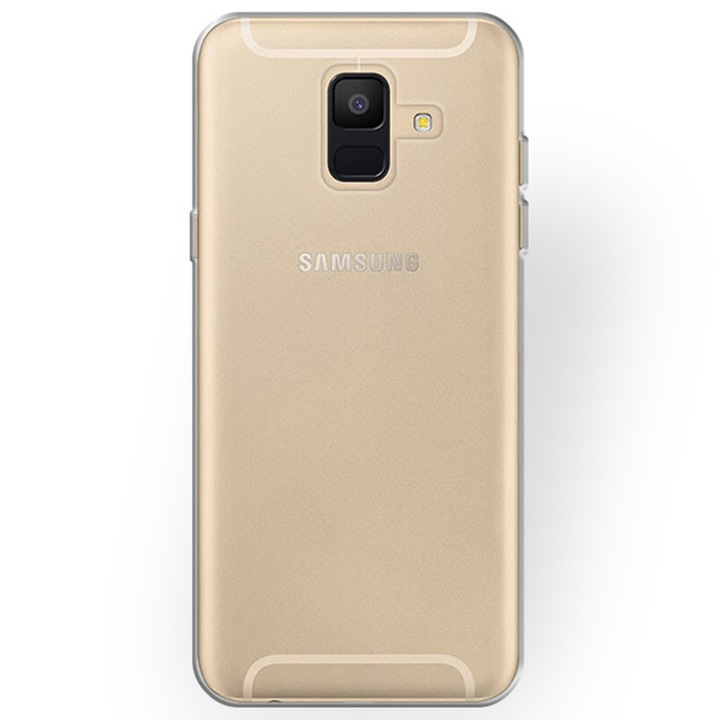 Прозрачен калъф, съвместим със Samsung Galaxy A6 2018, Slim fit, Anti-slip, Минималистичен дизайн, 1 mm