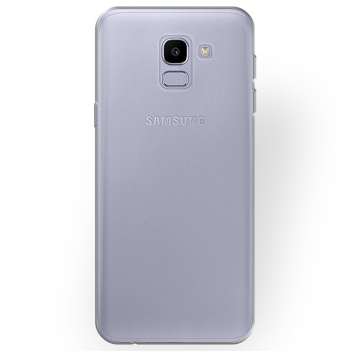 Прозрачен капак, съвместим със Samsung Galaxy J6 2018, Slim fit, Anti-slip, Минималистичен дизайн, 1 mm