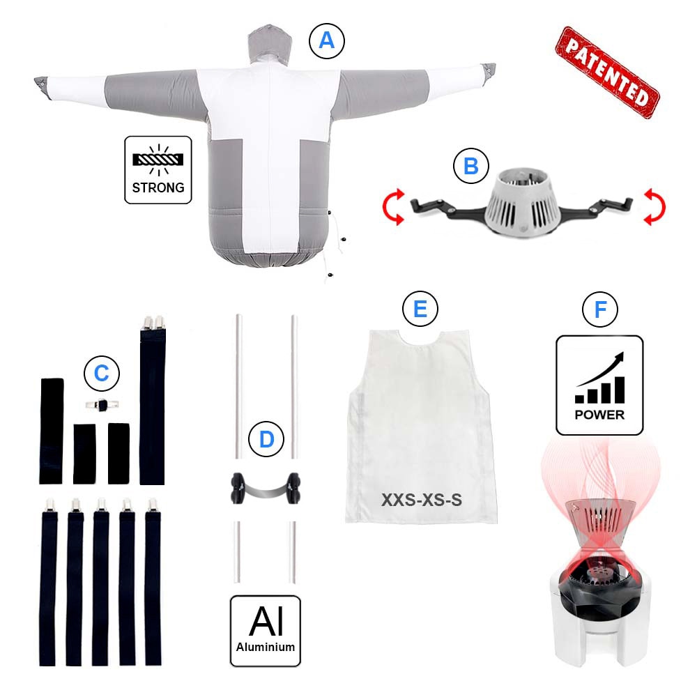Aparat de calcat manechin, Aeolus, Abur, Universal, Alb/Negru