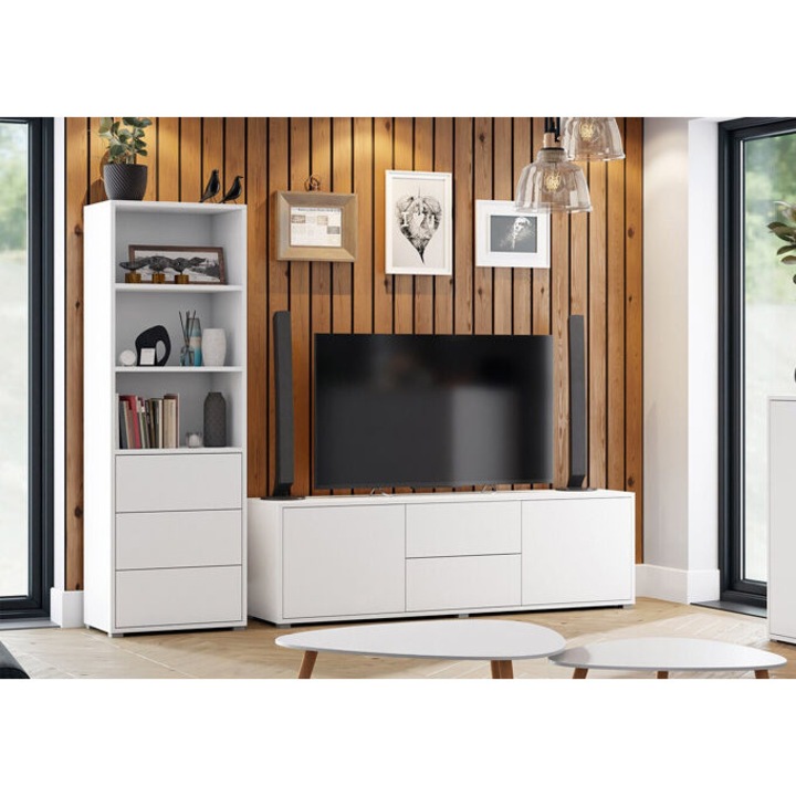 Nappali szett Comfivo A120 (Fehér), 201x178x41cm