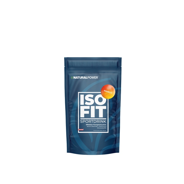 Electroliti Sportdrink ISO FIT, Natural Power, aroma de mango, 400g