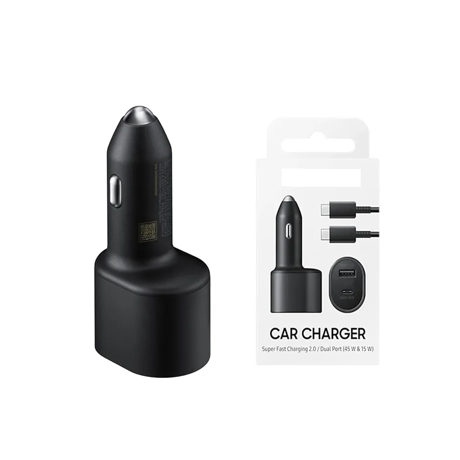 Incarcator auto Fast Charger, Dual Port, USB 15W si USBC 45W + Cablu