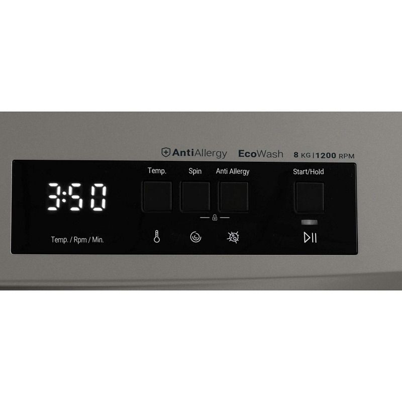 Masina de spalat rufe Daewoo WM812T1SU0BG, 1200 rpm, 8 kg, Clasa D, Silver, Pornire intarziata