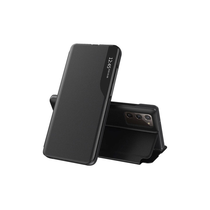 OEM Smart View Case Telefontok, Samsung Galaxy S20 FE készülékhez, állvány funkció, kihajtható / könyv típus, fekete