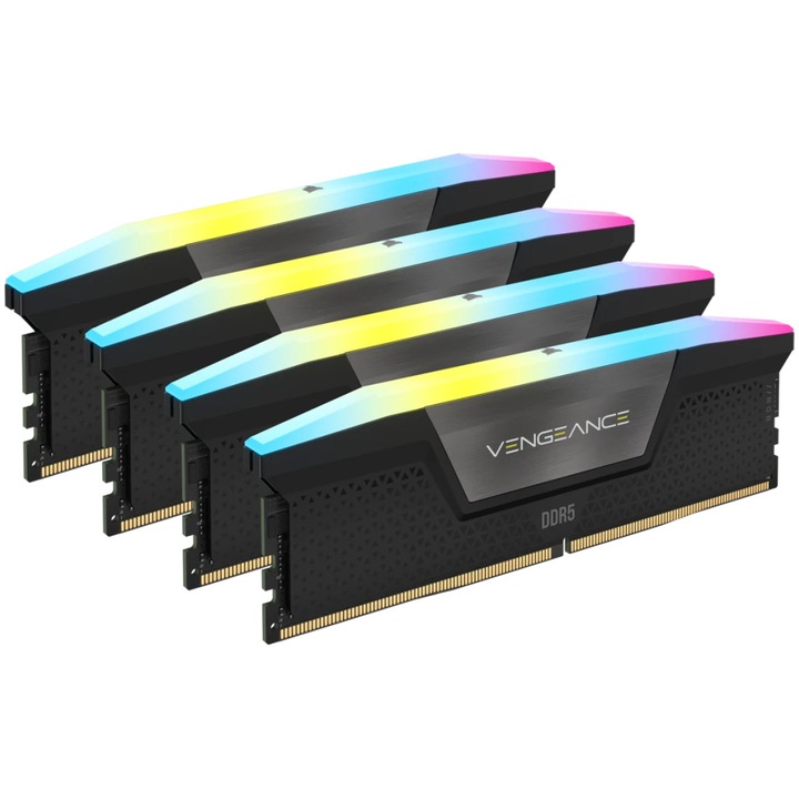Memorie Corsair Vengeance Std PMIC, XMP 3.0 Black Heatspreader 64GB (4x16GB), DDR5, 6200MT/s, CL 32, RGB