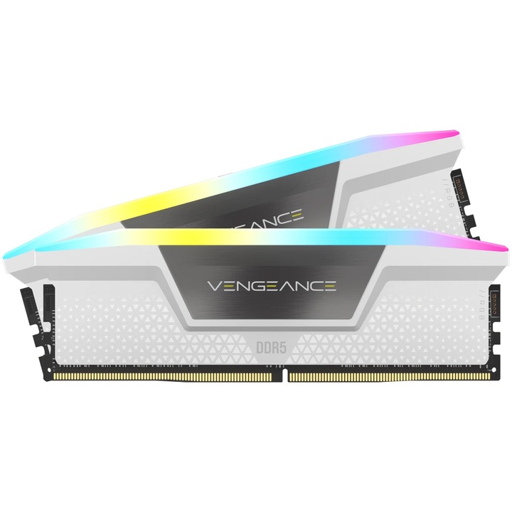Памет Corsair Vengeance XMP 3.0 White Heatspreader 32GB (2x16GB), DDR5, 5200MT/s, CL 40, RGB