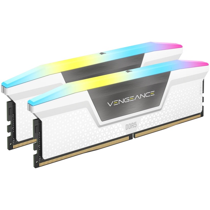 Памет Corsair Vengeance STD PMIC XMP 3.0 White Heatspreader 32GB (2x16GB), DDR5, 6000MT/s, CL 36, RGB