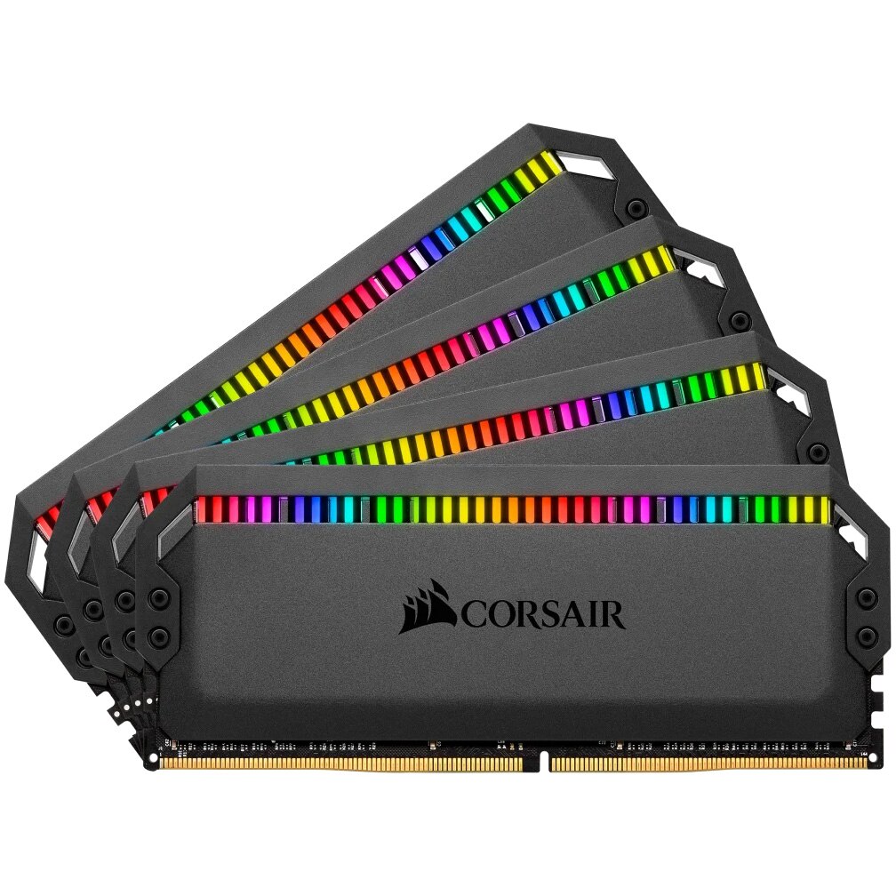 Memorie Corsair DOMINATOR PLATINUM XMP 2.0 Black Heatspreader,DDR4, 3600MHz 128GB (4x32GB), CL18, RGB