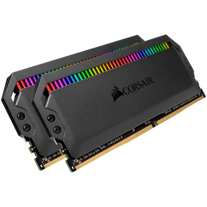 Памет Corsair DOMINATOR PLATINUM XMP 2.0 Black Heatspreaders, DDR4, 3200MHz 16GB (2x8GB), CL16, RGB
