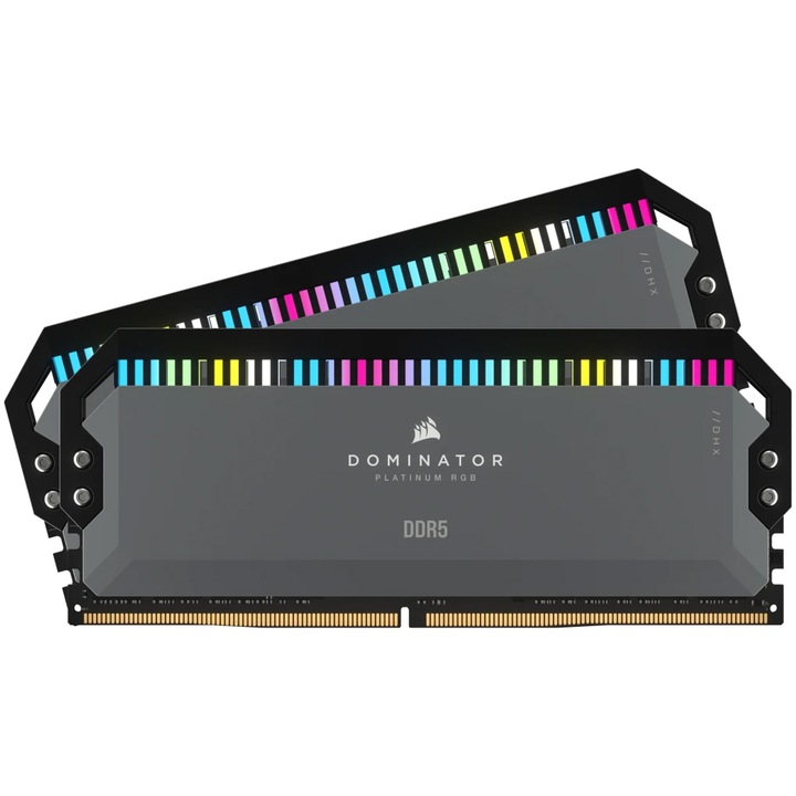 Оперативна памет Corsair, DOMINATOR PLATINUM, AMD EXPO Cool Grey Heatspreader, DDR5, 6000 MT/s 32 GB (2x16 GB), CL30, RGB