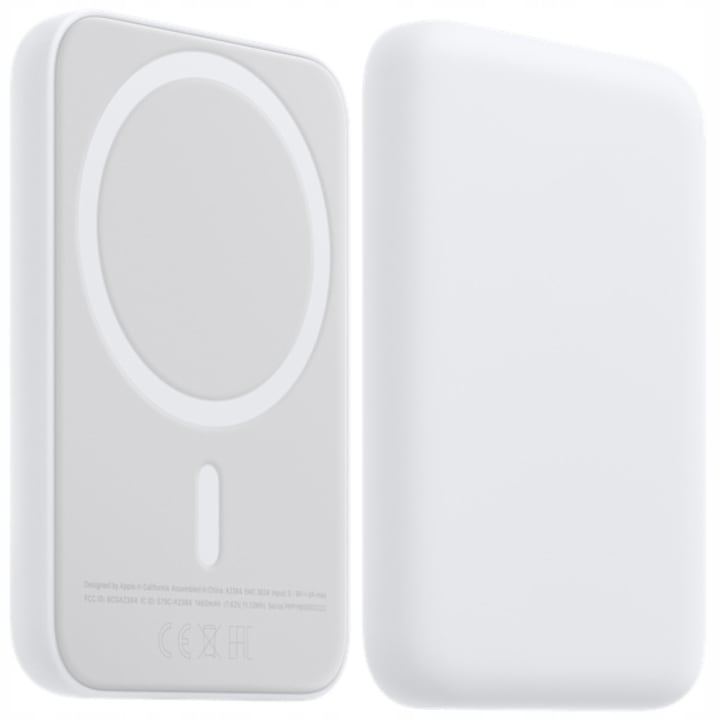 Външна безжична батерия MagSafe, CO2, 10000mAh 15W, съвместима с iPhone, бял