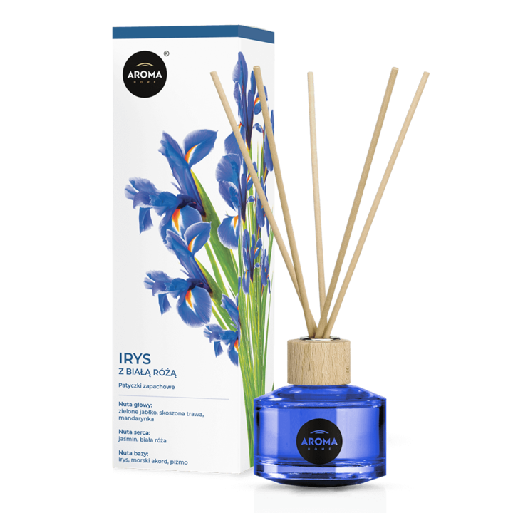 Odorizant de camera cu betisoare, Aroma Home, Iris & White Rose, 50ml