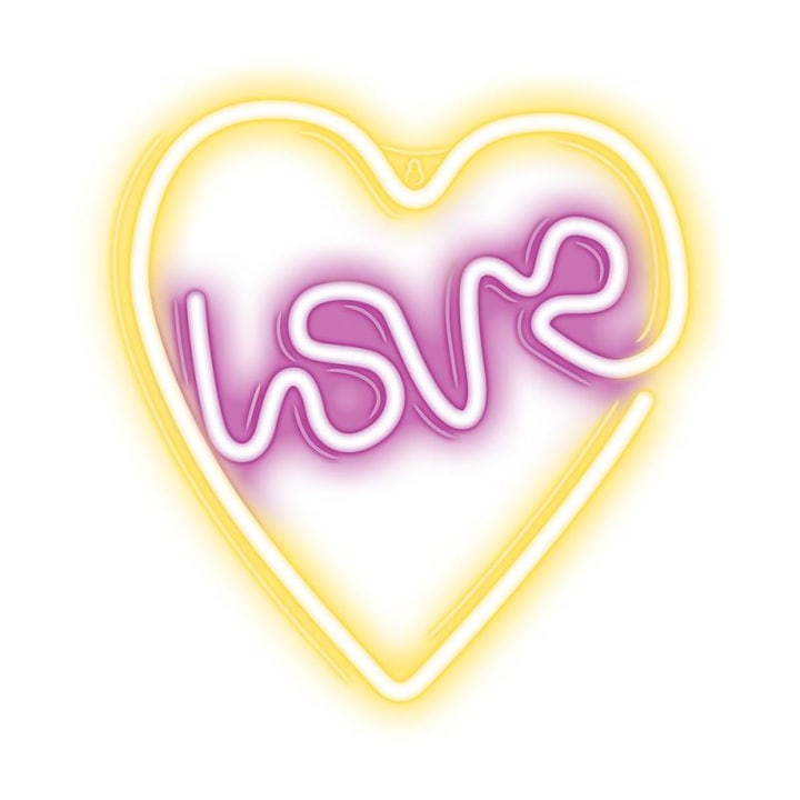Neon dekoratív LED Forever Light Neolia NNE02, Love Heart modell, USB, lila/fehér