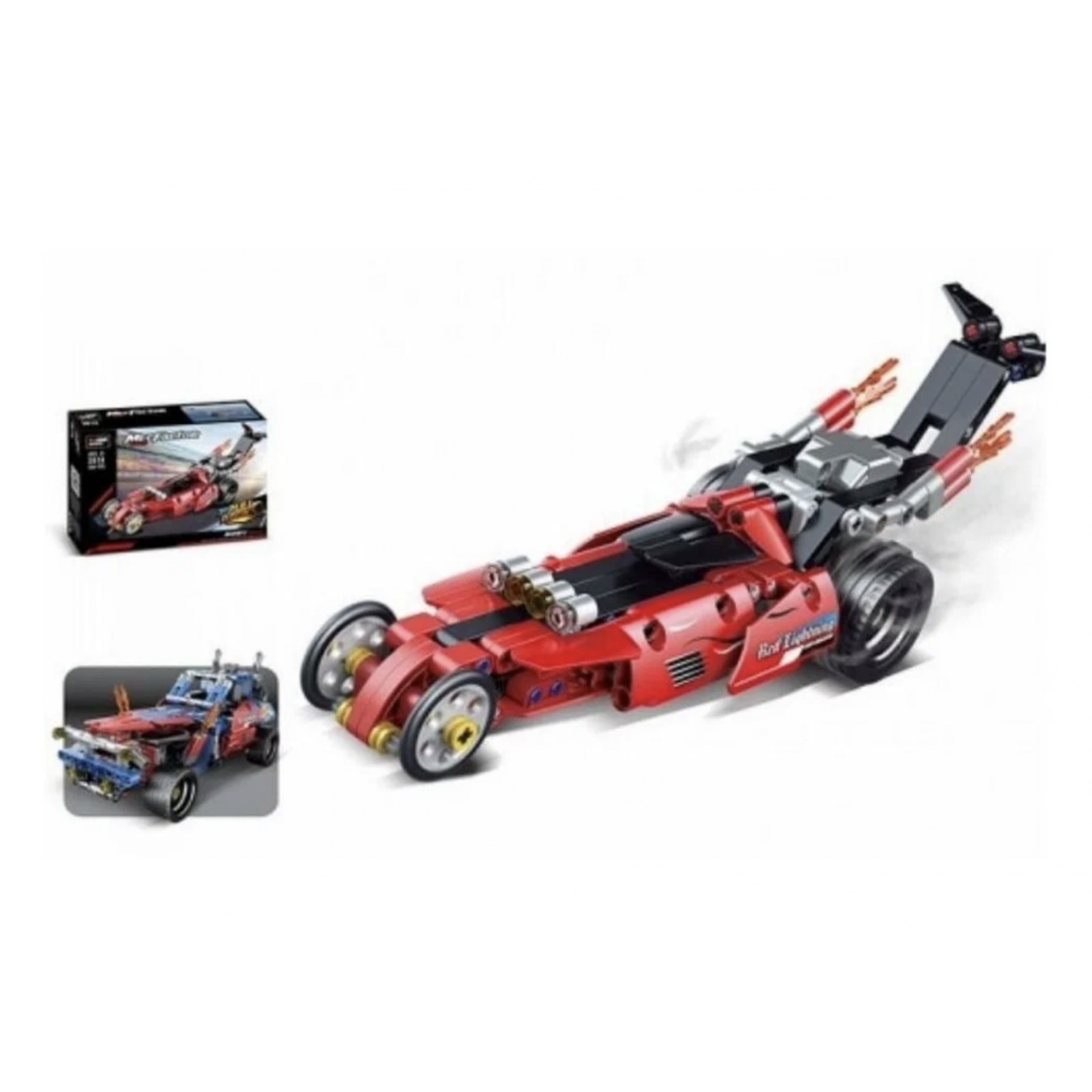 Joc de constructie Masina de curse cu sistem mecanic, Speed Racer 3814 ...