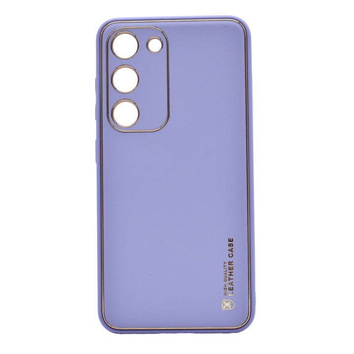 Husa eleganta din piele ecologica pentru Samsung Galaxy S22 cu accente aurii, Lila