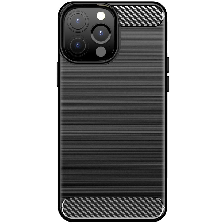 Husa Protectie pentru Apple iPhone 14 Pro, Carbon, Grip Pro, U-42, Deep Dark