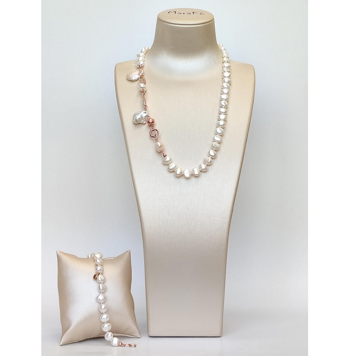 Set Grace, colier si bratara cu perle de cultura