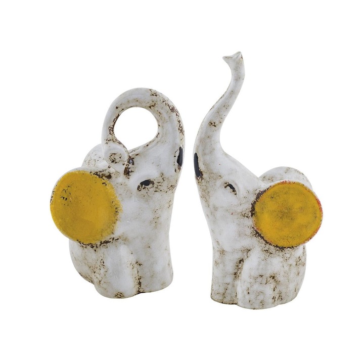 Statueta decorativa set 2 Elefanti, Villa Altachiara, ceramica, 25 cm