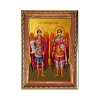 tablou decorativ cu rama tip icoana sfintii mihail si gavril 37 x 52 cm imagen 24_0_
0