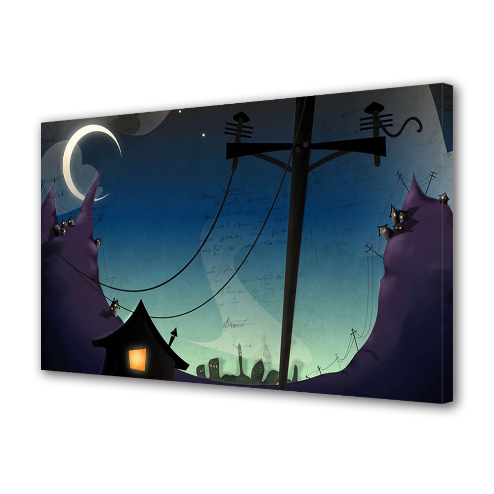 Tablou Canvas Luminos in intuneric VarioView Fosforescent Moonlight GLOW Animatie pentru copii Desen Animat Arta , 40 x 60 cm