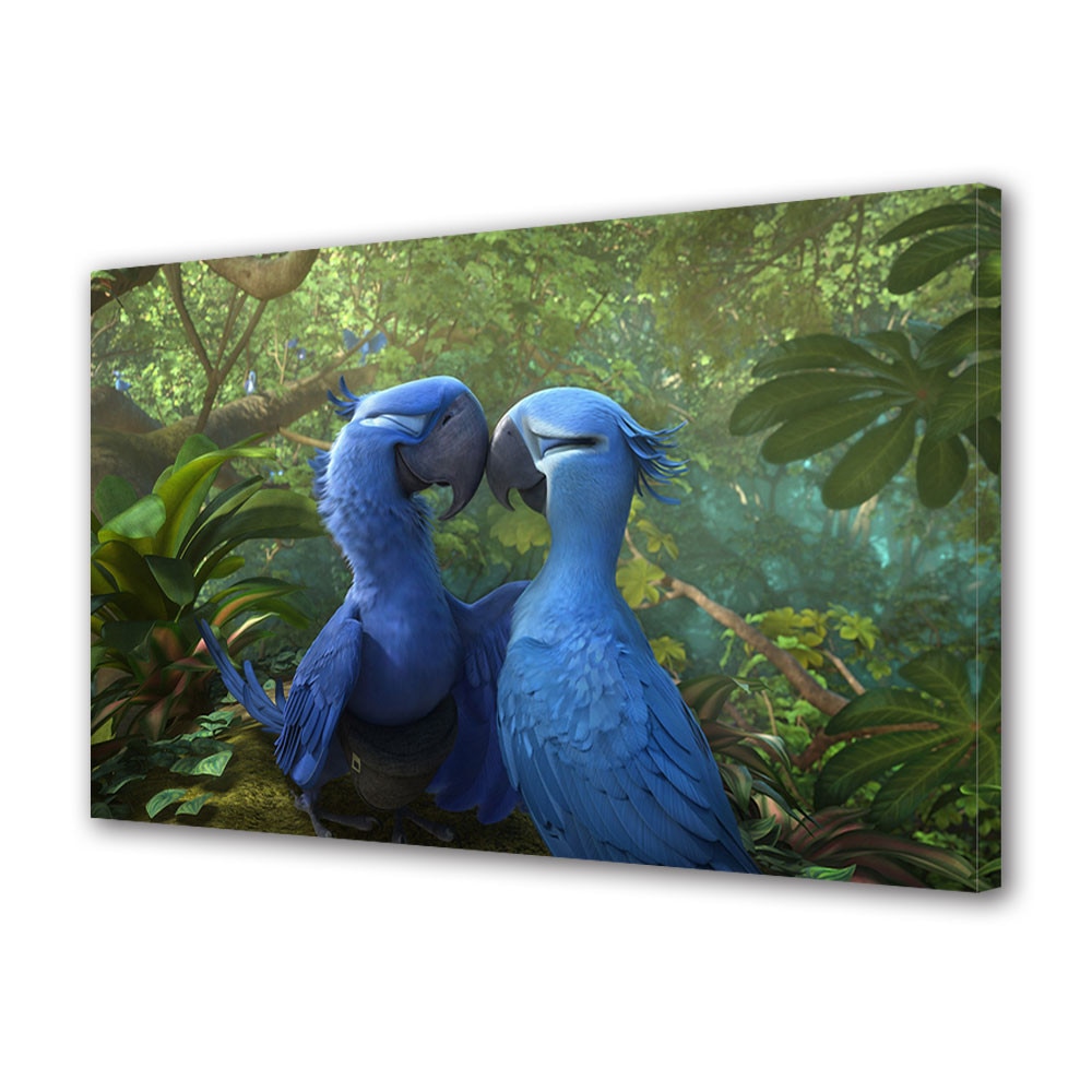 Tablou canvas pentru copii Animatie Rio 2 Blue si Jewel , 80 x 160 cm