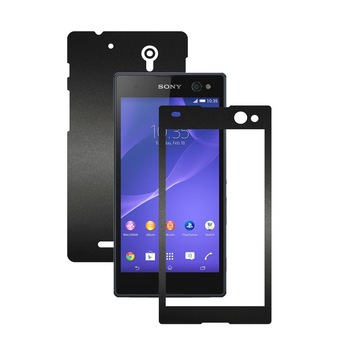 Folie de protectie Carbon Skinz, Husa de tip Skin Adeziv pentru Carcasa, Negru Mat dedicata Sony Xperia C3 Folie de protectie Carbon Skinz, Husa de tip Skin Adeziv pentru Carcasa, Negru Mat dedicata Sony Xperia C3