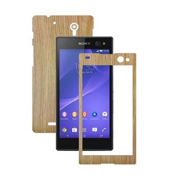 Folie de protectie Carbon Skinz, Husa de tip Skin Adeziv pentru Carcasa, Lemn Stejar dedicata Sony Xperia C3 Folie de protectie Carbon Skinz, Husa de tip Skin Adeziv pentru Carcasa, Lemn Stejar dedicata Sony Xperia C3