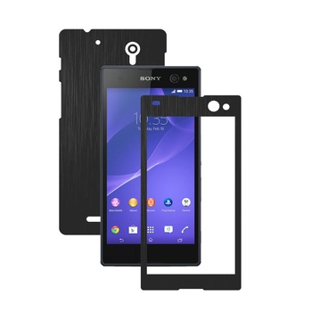 Folie de protectie Carbon Skinz, Husa de tip Skin Adeziv pentru Carcasa, Brushed Negru dedicata Sony Xperia C3 Folie de protectie Carbon Skinz, Husa de tip Skin Adeziv pentru Carcasa, Brushed Negru dedicata Sony Xperia C3