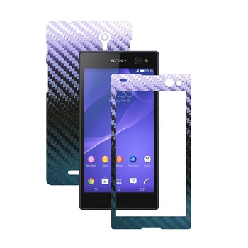 Folie de protectie Carbon Skinz, Husa de tip Skin Adeziv pentru Carcasa, Carbon Cameleon dedicata Sony Xperia C3 Folie de protectie Carbon Skinz, Husa de tip Skin Adeziv pentru Carcasa, Carbon Cameleon dedicata Sony Xperia C3