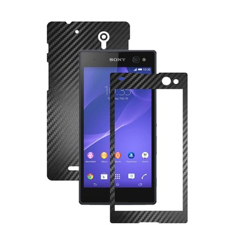 Folie de protectie Carbon Skinz, Husa de tip Skin Adeziv pentru Carcasa, Carbon Negru dedicata Sony Xperia C3 Folie de protectie Carbon Skinz, Husa de tip Skin Adeziv pentru Carcasa, Carbon Negru dedicata Sony Xperia C3