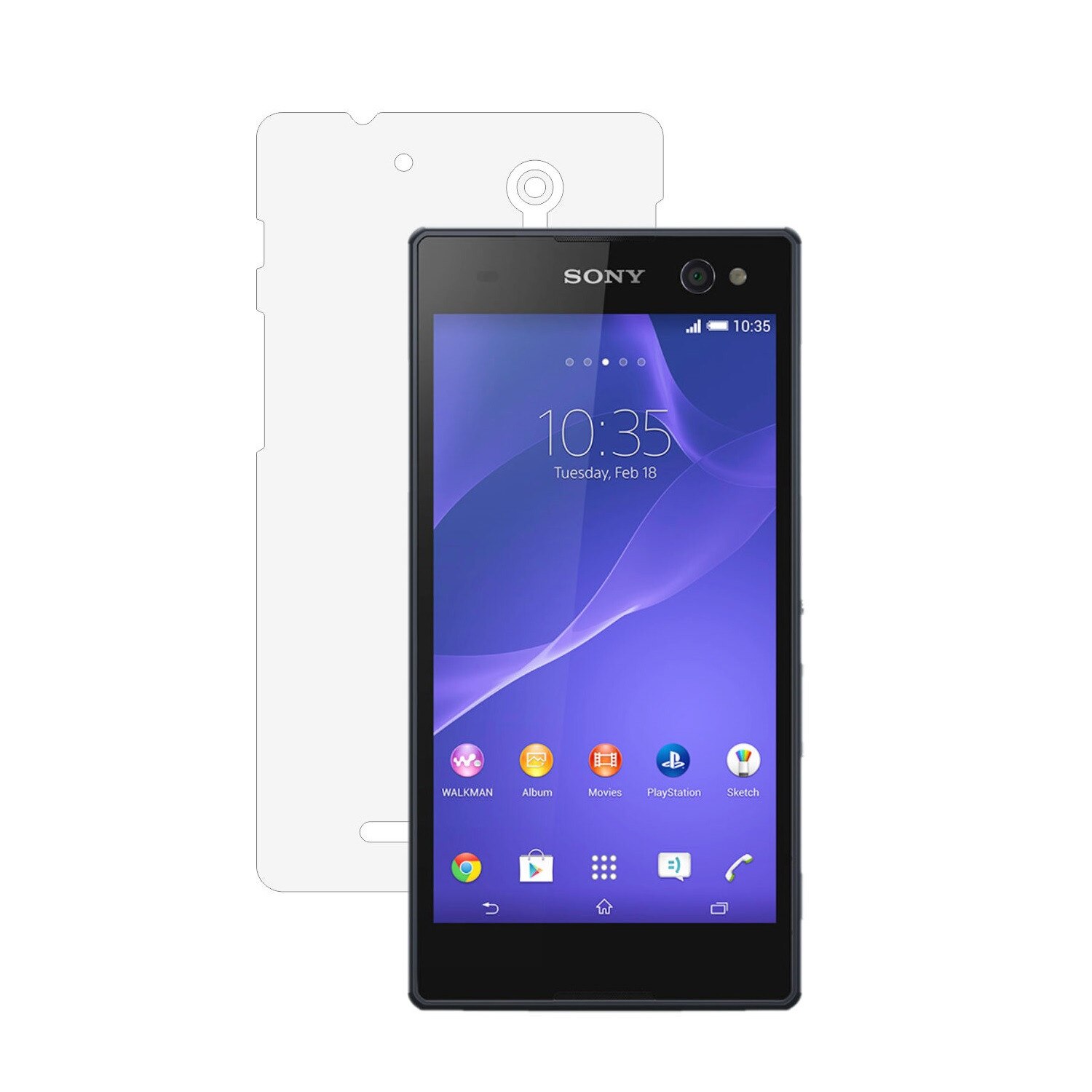 Folie Protectie Invisible Skinz Ultra-Clear HD, Husa Transparenta de tip Skin Adeziv pentru Carcasa si Laterale, dedicata Sony Xperia C3