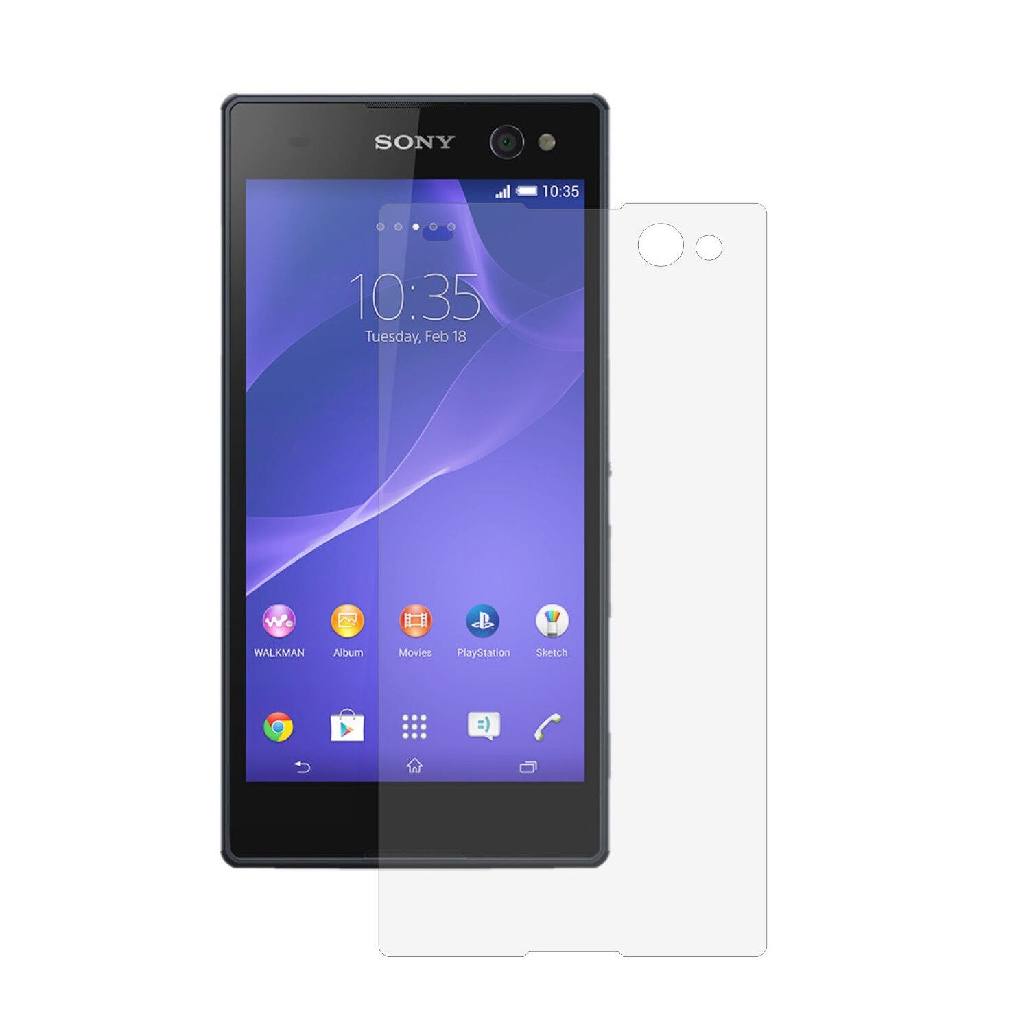 Set 2 Folii Protectie Ecran, Acoperire Totala, Adezive si Foarte Flexibile, Invisible Skinz Ultra-Clear HD pentru Sony Xperia C3
