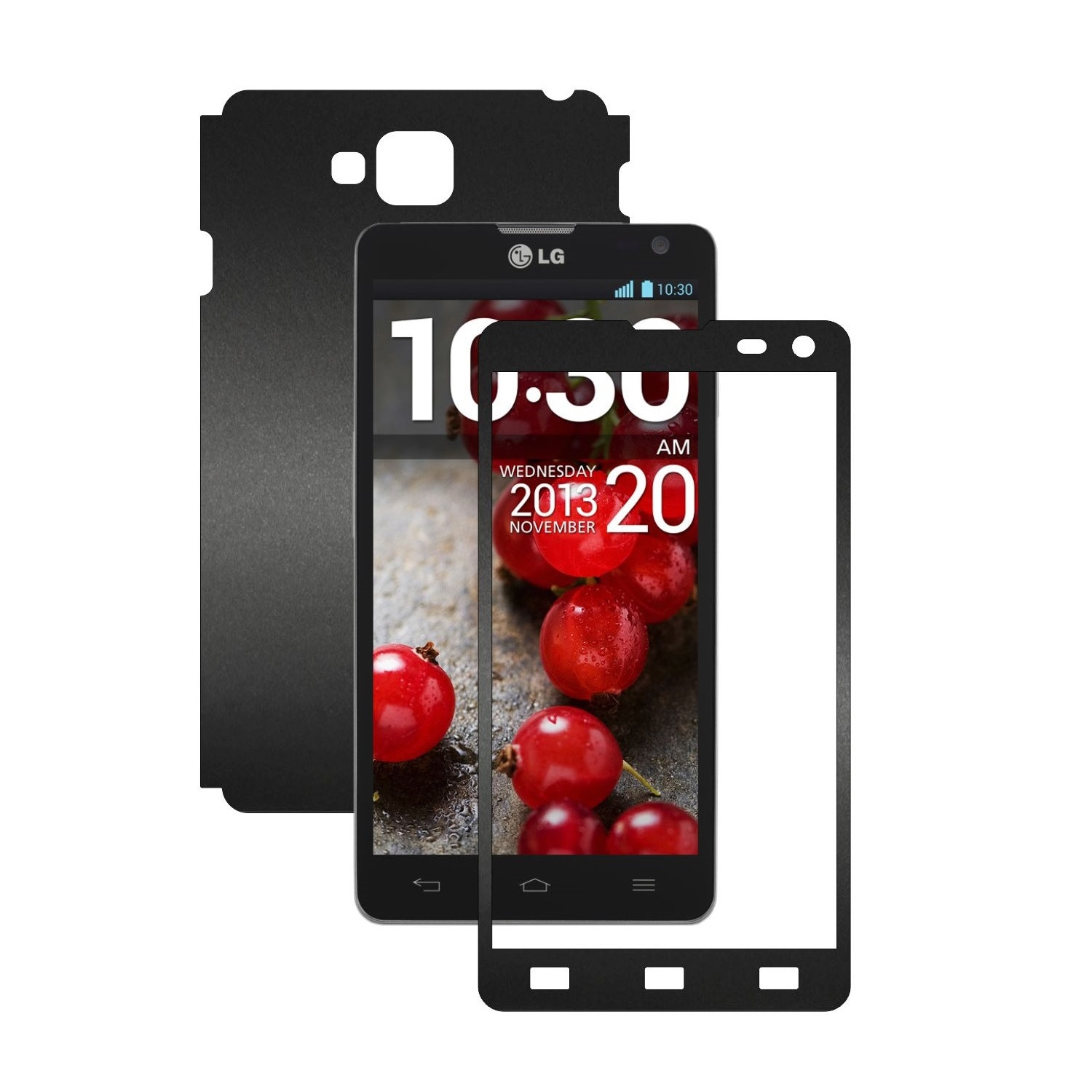 Folie de protectie Carbon Skinz, Husa de tip Skin Adeziv pentru Carcasa, Negru Mat dedicata LG Optimus L9 II