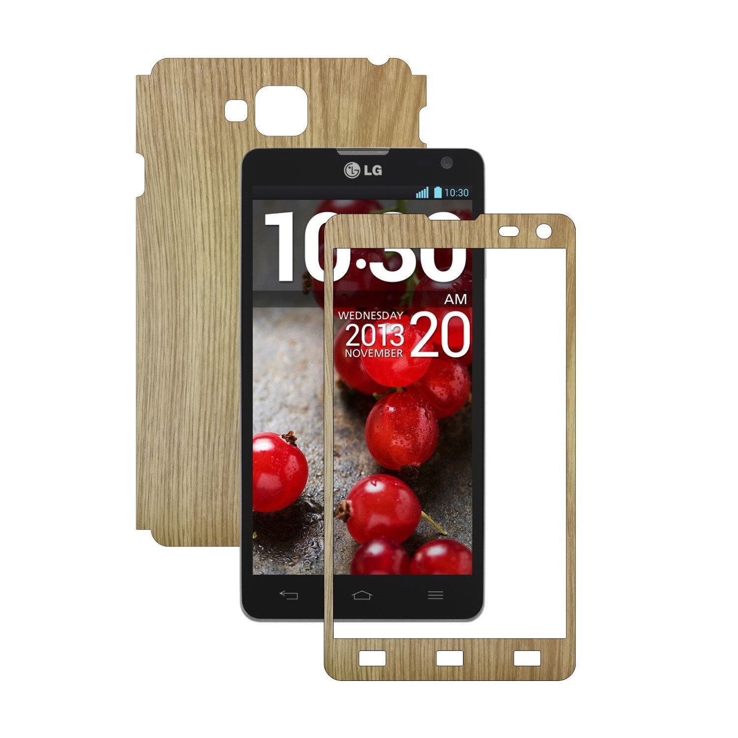 Folie de protectie Carbon Skinz, Husa de tip Skin Adeziv pentru Carcasa, Lemn Stejar dedicata LG Optimus L9 II