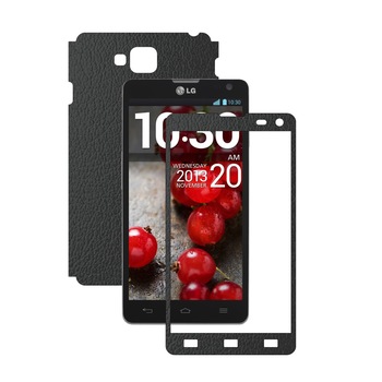 Folie de protectie Carbon Skinz, Husa de tip Skin Adeziv pentru Carcasa, Piele Neagra dedicata LG Optimus L9 II Folie de protectie Carbon Skinz, Husa de tip Skin Adeziv pentru Carcasa, Piele Neagra dedicata LG Optimus L9 II