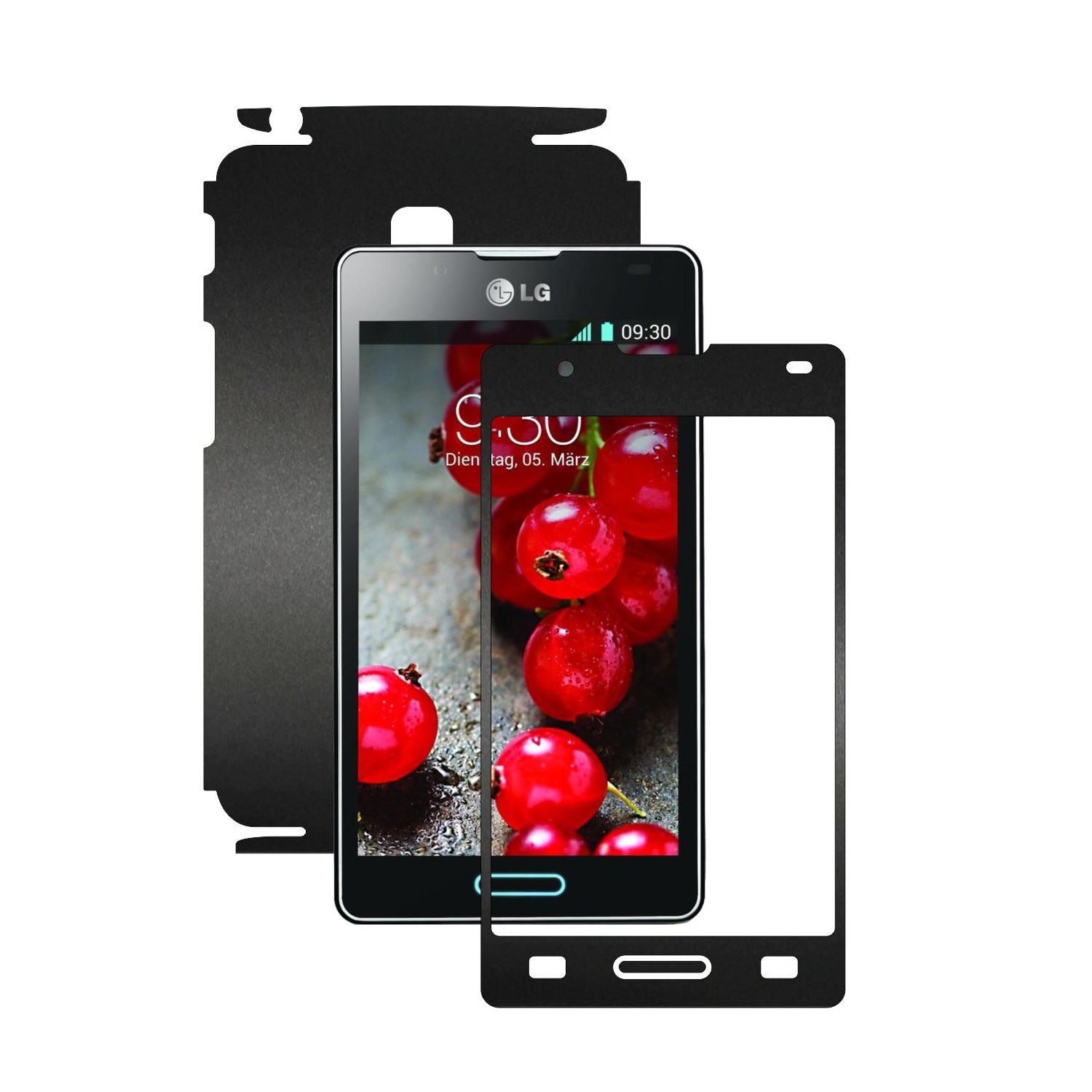 Folie de protectie Carbon Skinz, Husa de tip Skin Adeziv pentru Carcasa, Negru Mat dedicata LG Optimus L7 II