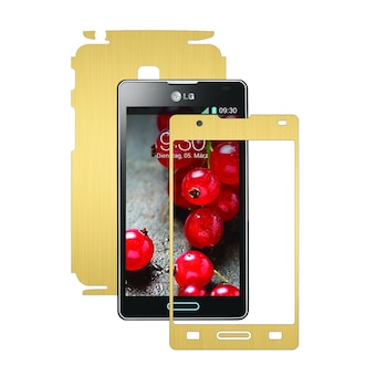 Folie de protectie Carbon Skinz, Husa de tip Skin Adeziv pentru Carcasa, Brushed Auriu dedicata LG Optimus L7 II Folie de protectie Carbon Skinz, Husa de tip Skin Adeziv pentru Carcasa, Brushed Auriu dedicata LG Optimus L7 II