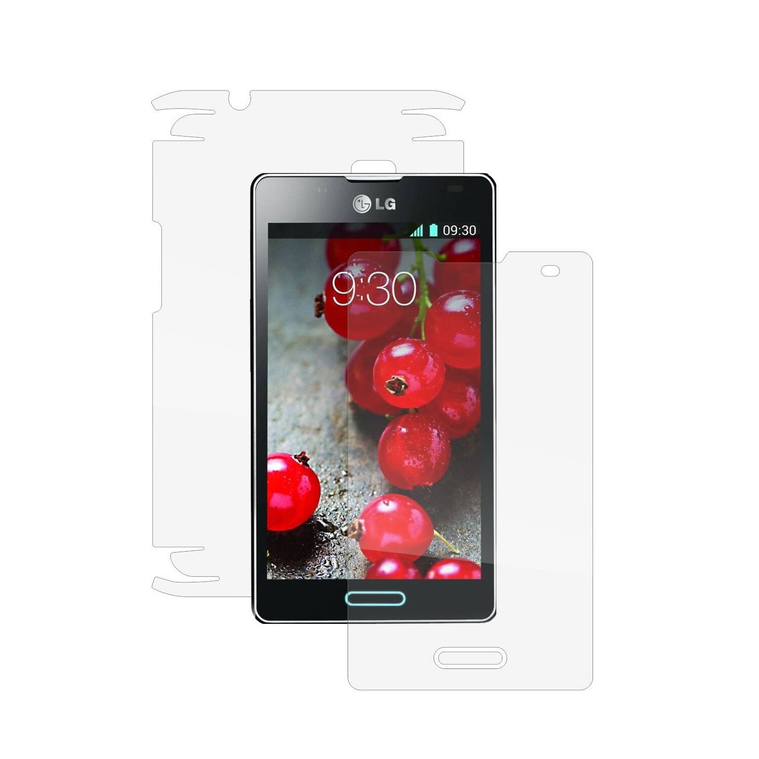 Folie Protectie Full Body Invisible Skinz Ultra-Clear HD, Husa Transparenta de tip Skin Adeziv pentru Carcasa si Ecran, dedicata LG Optimus L4 II