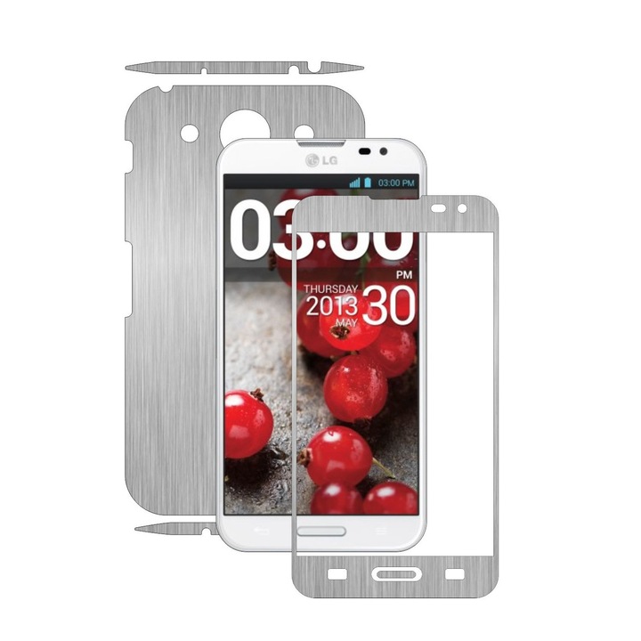 Защитен филм Carbon Skinz, Adhesive Skin Cover for the Case, Brushed Silver, посветен на LG Optimus G PRO