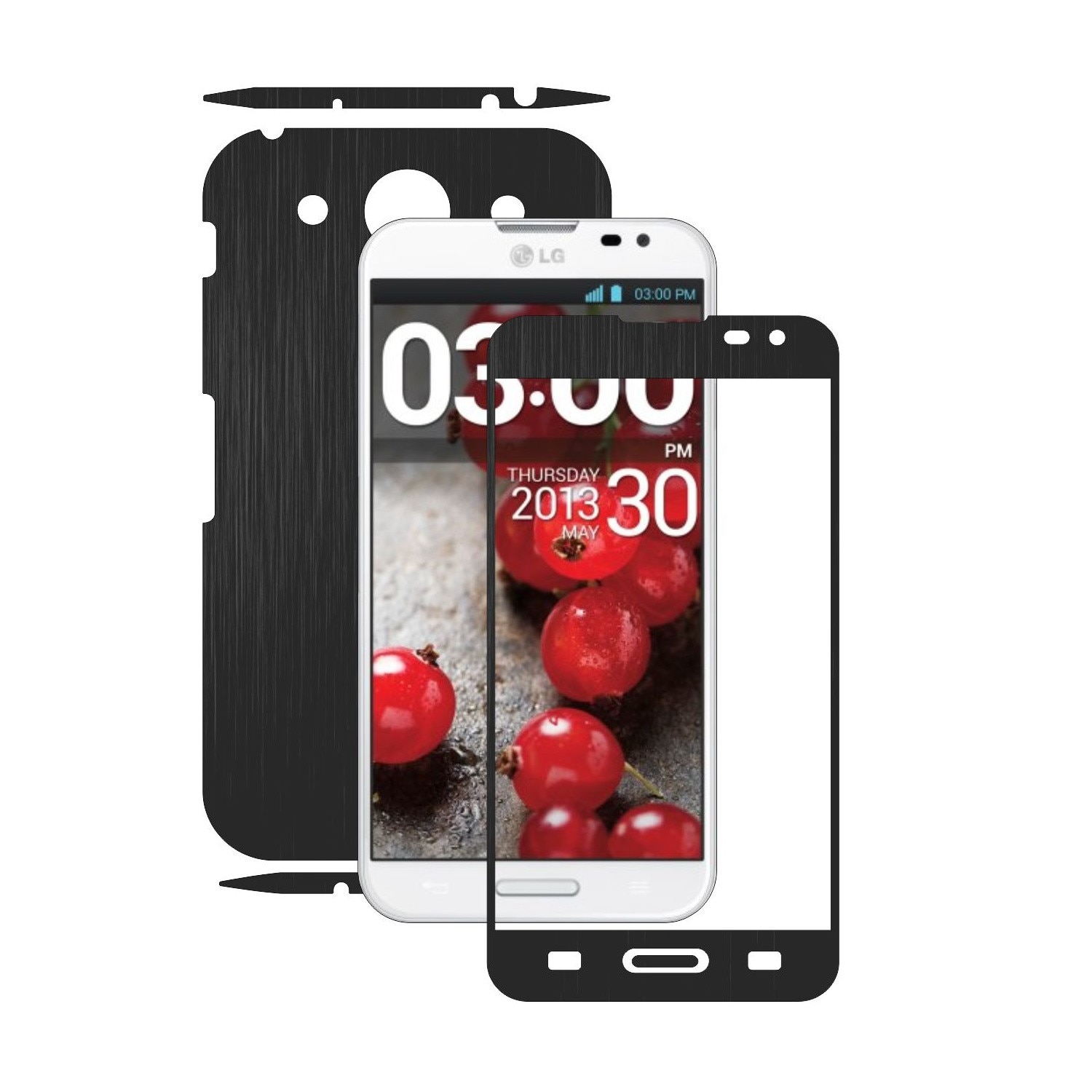 Folie de protectie Carbon Skinz, Husa de tip Skin Adeziv pentru Carcasa, Brushed Negru dedicata LG Optimus G PRO
