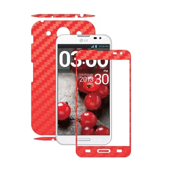 Folie de protectie Carbon Skinz, Husa de tip Skin Adeziv pentru Carcasa, Carbon Rosu dedicata LG Optimus G PRO Folie de protectie Carbon Skinz, Husa de tip Skin Adeziv pentru Carcasa, Carbon Rosu dedicata LG Optimus G PRO