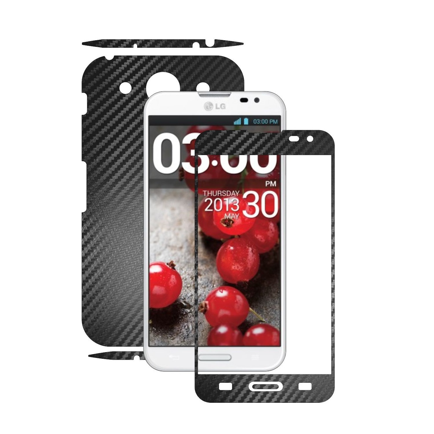 Folie de protectie Carbon Skinz, Husa de tip Skin Adeziv pentru Carcasa, Carbon Negru dedicata LG Optimus G PRO