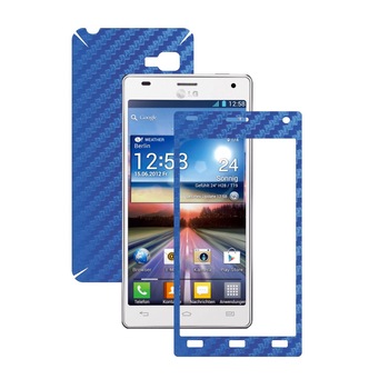 Folie de protectie Carbon Skinz, Husa de tip Skin Adeziv pentru Carcasa, Carbon Albastru dedicata LG Optimus 4X HD Folie de protectie Carbon Skinz, Husa de tip Skin Adeziv pentru Carcasa, Carbon Albastru dedicata LG Optimus 4X HD