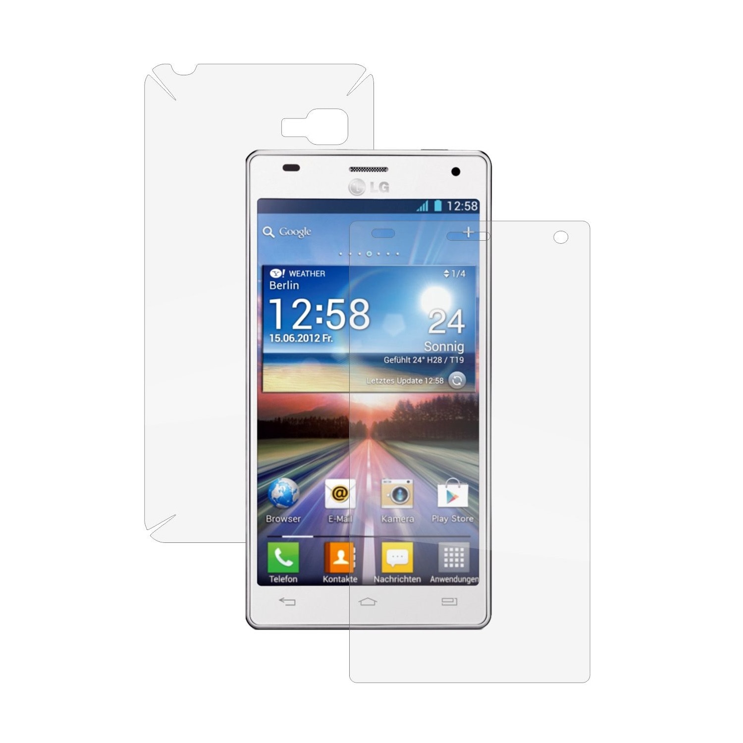 Folie Protectie Full Body Invisible Skinz Ultra-Clear HD, Husa Transparenta de tip Skin Adeziv pentru Carcasa si Ecran, dedicata LG Optimus 4X HD