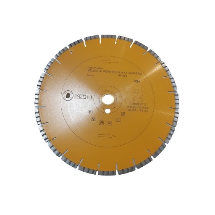 Disc diamantat beton proaspat CF2 350/25.4-30mm, segment 3.2mm, CEMENTO FRESCODUE, BARIKELL